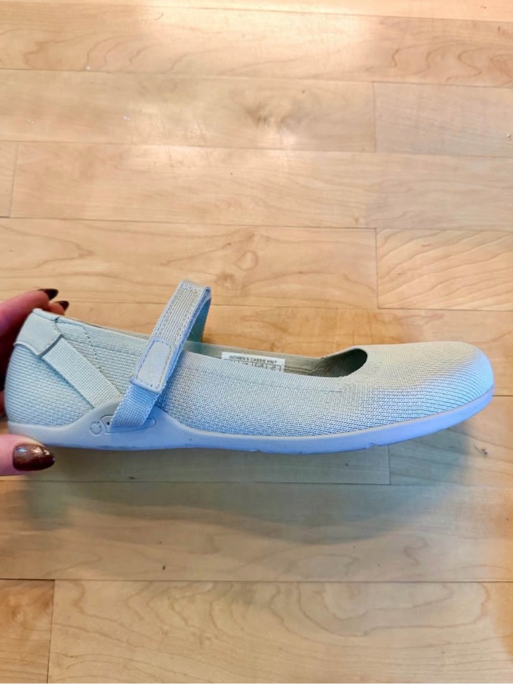Xero Shoes, Cassie Knit Minimalist Mary Jane in Silver/Cream - Picture 4 of 6